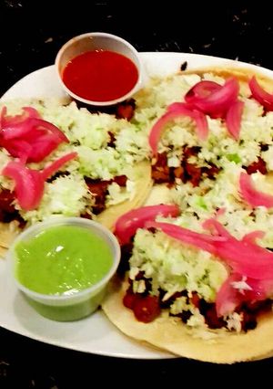 A picture of Sinaloa-Style Adobada Pork Tacos.