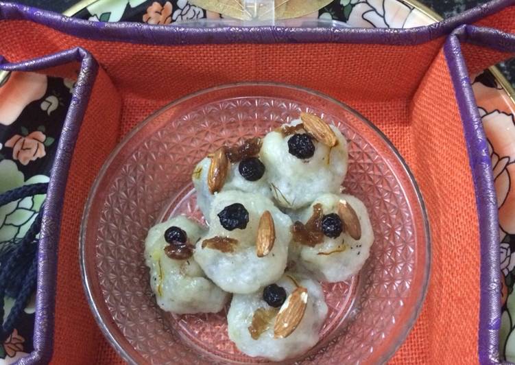 Recipe of Any-night-of-the-week Sabudana gulkand berry Modak
