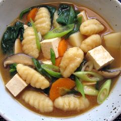 A picture of Gnocchi Miso Soup.
