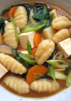 A picture of Gnocchi Miso Soup.