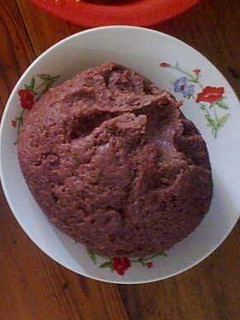 A picture of Brown Ugali (Millet and Cassava Ugali).