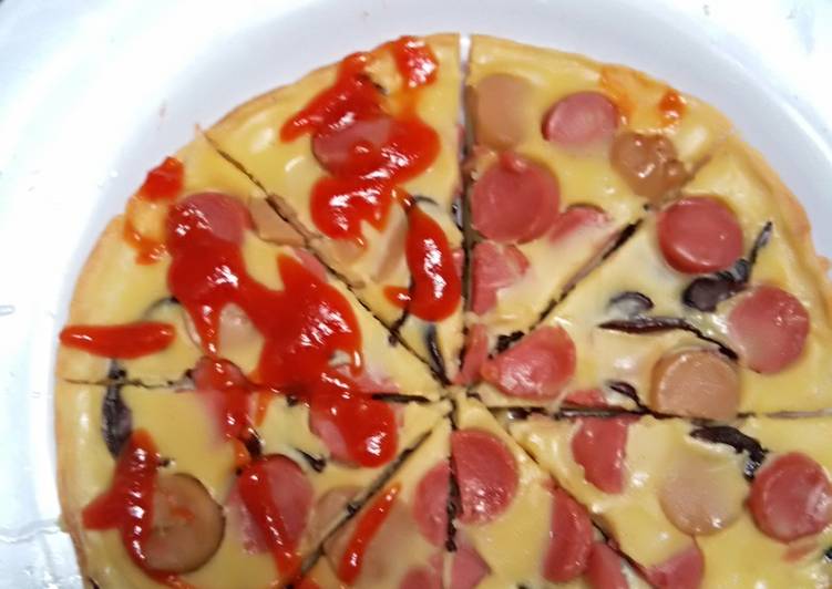 Pizza teplon sederhana tanpa keju