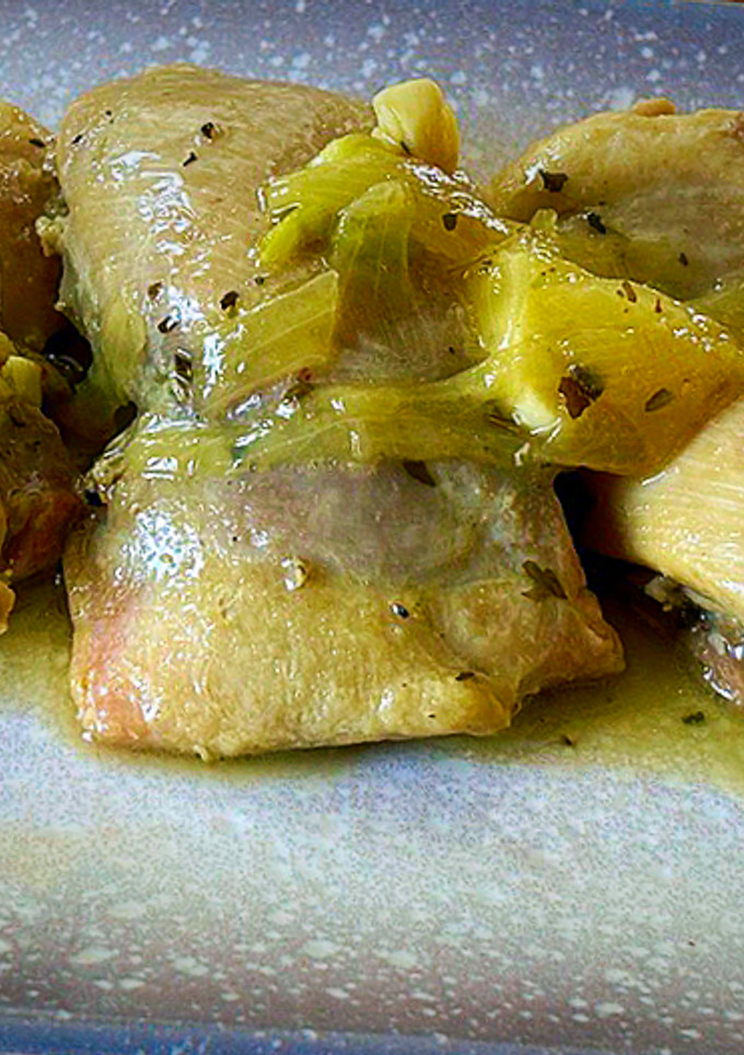 Una foto de Contramuslos de pollo al cava