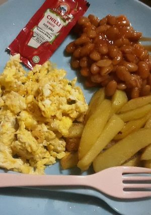 Foto resep Baked beans bersama telur dan kentang