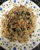 333. Espaguetis al ajillo con algas marinas y soja texturizada (vegetariano) (principal pasta)