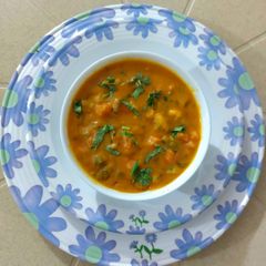 MIX VEGETABLE IN MUG DAL & DRUMSTICK CURRY - No onion No Garlic A picture of MIX VEGETABLE IN MUG DAL & DRUMSTICK CURRY - No onion No Garlic.