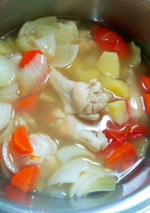 รูปของ ซุปมันฝรั่งน่องไก่ #เมนูลูกน้อย
