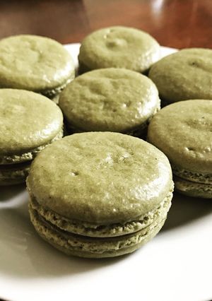 A picture of Matcha Macarons.