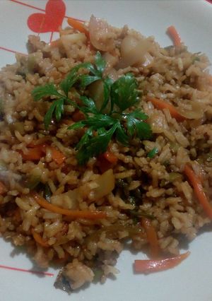 Kínai zöldséges rizs recept fotója