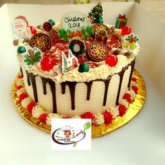 A picture of Butter cream Christmas cake.
