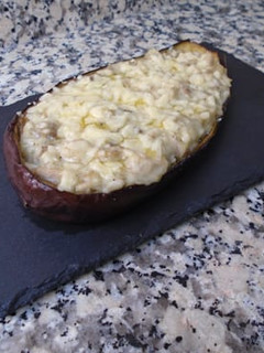 Una foto de Berenjenas rellenas de pollo