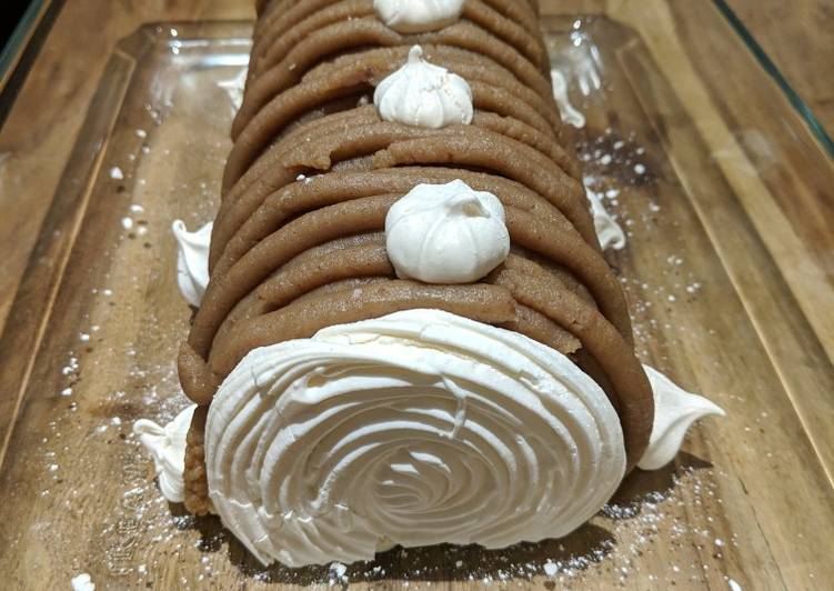 Steps to Make Perfect Chestnut and cognac Yule log (buche Mont-Blanc)