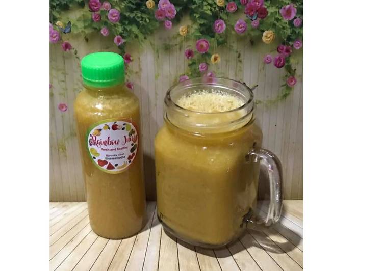 Cara Gampang Menyiapkan Diet Juice Mango Pineapple Pear Mung Bean, Bikin Ngiler