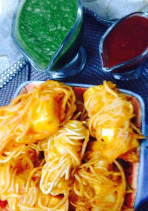 A picture of Threaded paneer bites.