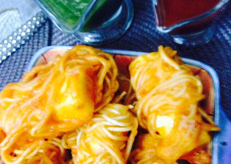 Recipe of Homemade Threaded paneer bites