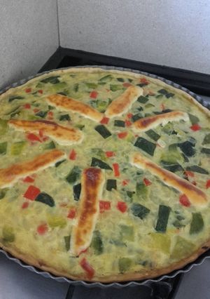 Una foto de Tarta de zapallitos con una sola tapa