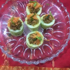 A picture of Stuffed cucumber.