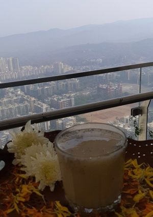 A picture of Sweet potato smoothie in coconut milk.