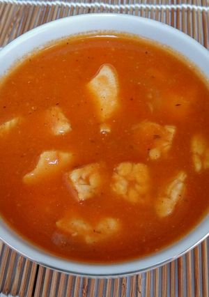 Foto resep Sup Tomat Ayam Tempe ➡ GM Diet Day 5