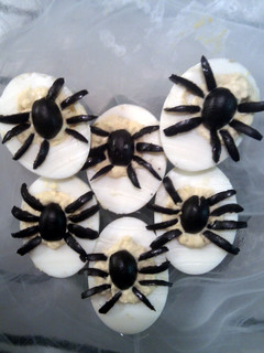 A picture of Deviled egg Spiders.