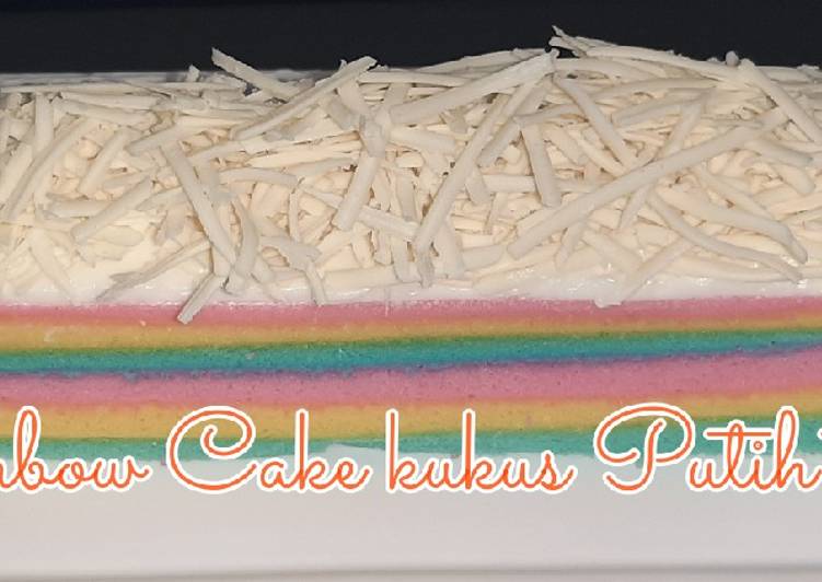 Rainbow Cake kukus Putih telur