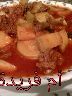 صورة لوصفة طريقة عمل الكوسه باللحم المفروم