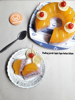 Foto resep Puding jeruk lapis tape ketan hitam
