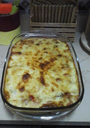 صورة لوصفة طريقة عمل طاجن أرز بالجمبري والبشاميل
