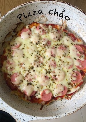 Hình của món Pizza siêu tốc bằng chảo.