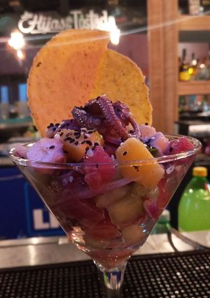 Una foto de Tostada caribeña