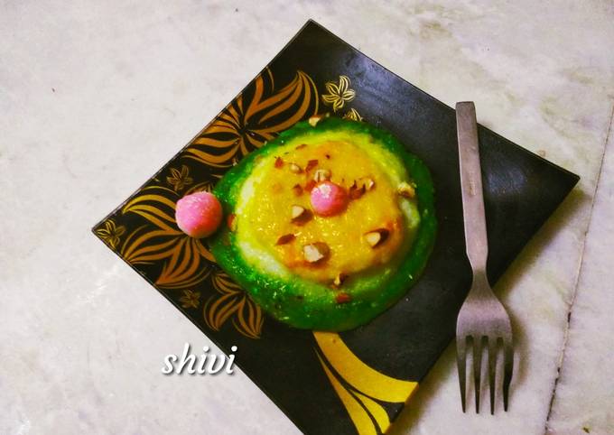 Innovative indian cake capsicum halwa,mango firni and firni