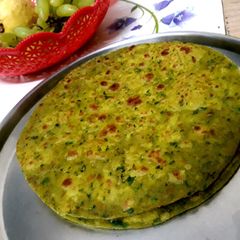 A picture of Spinach parathas.