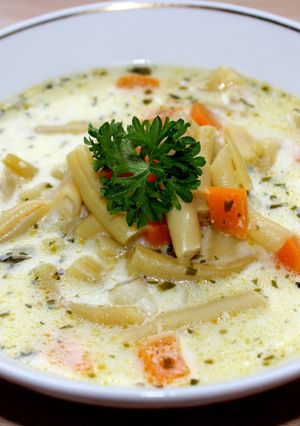 Tárkonyos zöldbableves recept fotója