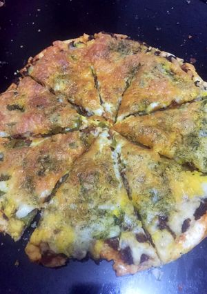 عکسی از دستور پیتزا قارچ و گوشت