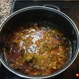 Pollo borracho con vegetales