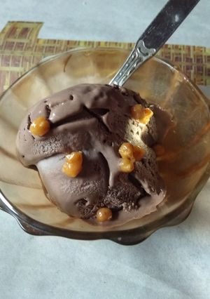 A picture of Chocolate ice-cream.