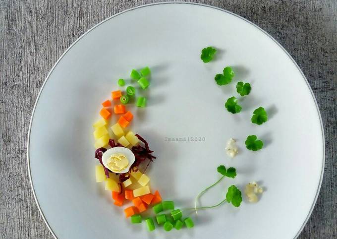 Chopped Vegetable Salad with Lemon Garlic Dressing