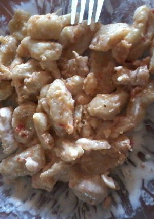 Una foto de Ñoquis caseros con crema !