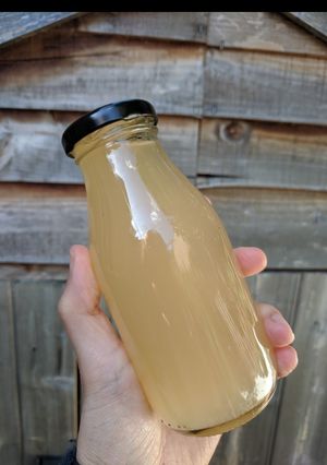 A picture of Apple cider vinegar (from apple cores).