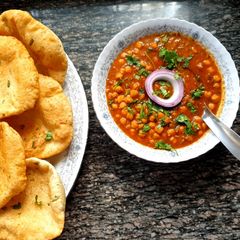 A picture of White chickpeas curry n Bhatura #4week challenge# Charity recipe.