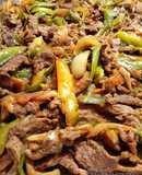 Ternera con pimientos. Receta china.(Thermomix)