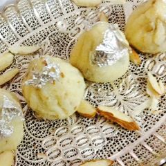 A picture of Khoya Modak stuffed with Dates&Nuts.