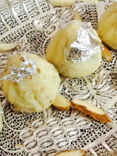 A picture of Khoya Modak stuffed with Dates&Nuts.