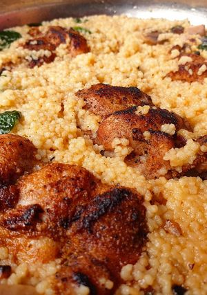 A picture of Chicken Couscous & Greens.