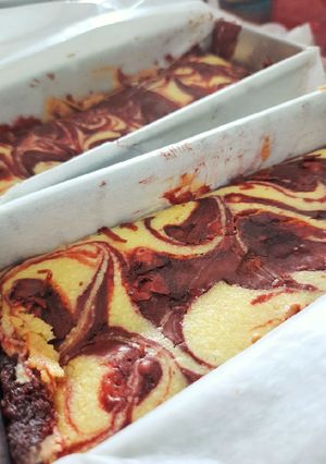 Foto resep Red velvet fudge & shiny brownie