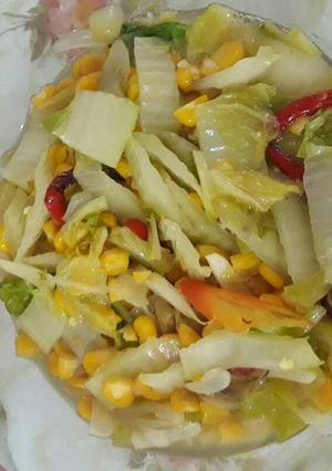 Foto resep Tumis sawi jagung manis simple