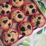 Hình của món Muffin yến mạch chuối việt quất.