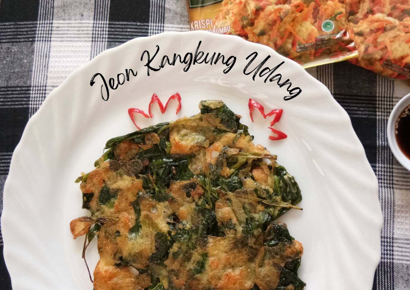 Jeon Kangkung Udang (Korean Vegetable Pancake-Seafood)