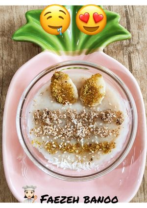 عکسی از دستور اوتمیل موز و سه مغز 🍌🌰🥜(غذای کودک)👶🏻😍
