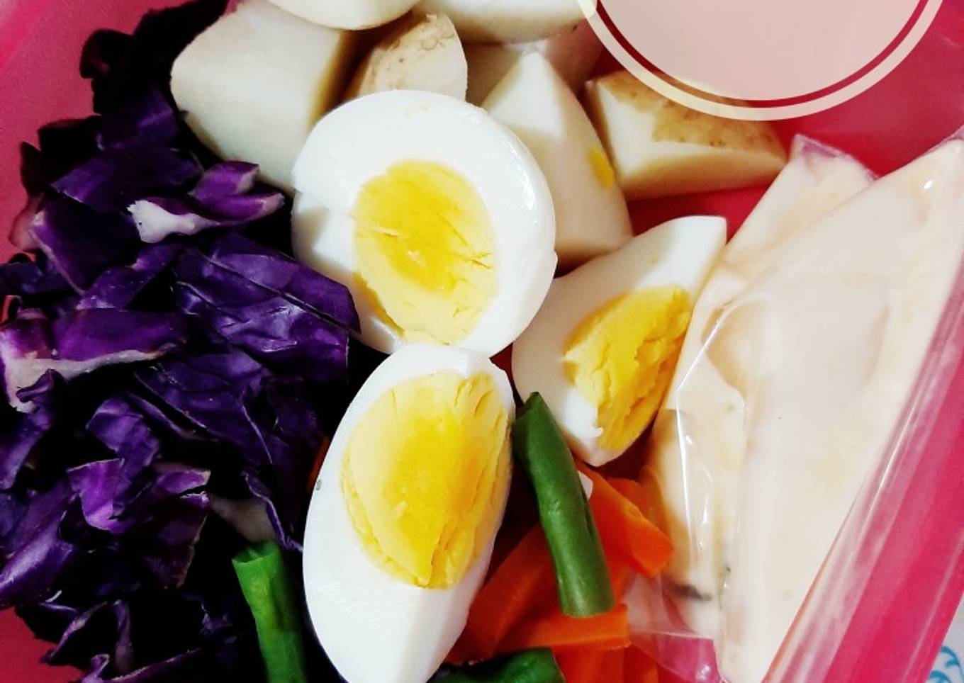 Salad Telur Sayuran Pelangi